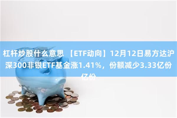 杠杆炒股什么意思 【ETF动向】12月12日易方达沪深300非银ETF基金涨1.41%，份额减少3.33亿份