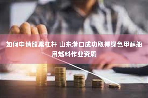 如何申请股票杠杆 山东港口成功取得绿色甲醇船用燃料作业资质