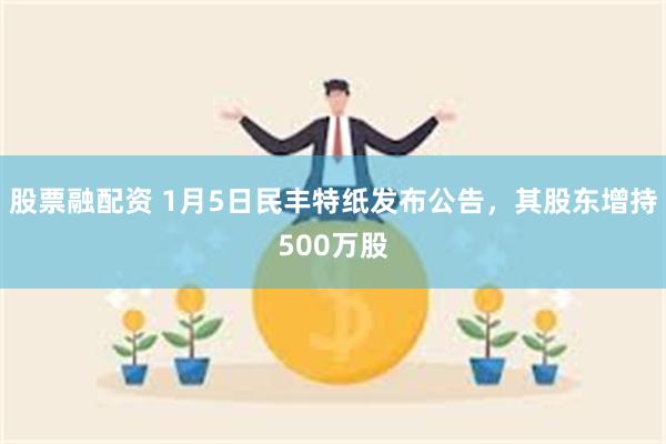 股票融配资 1月5日民丰特纸发布公告，其股东增持500万股